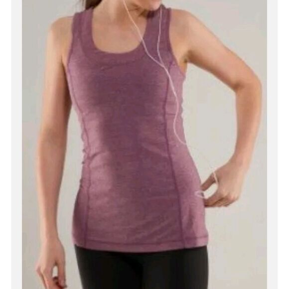 Lululemon Dash Tank II Ruffle Back Heathered Plum 4 - Picture 2 of 4